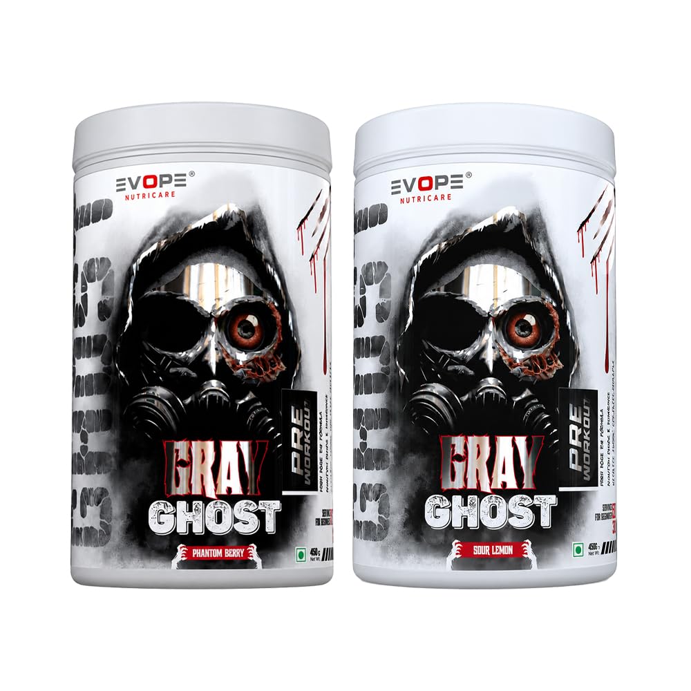 Gray Ghost Pre Workout Powder Combo for Men & Women with Premium Gym Shaker
