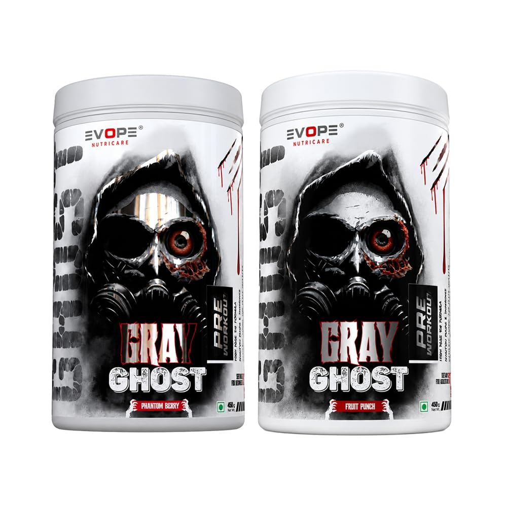 Gray Ghost Pre Workout Powder Combo for Men & Women with Premium Gym Shaker