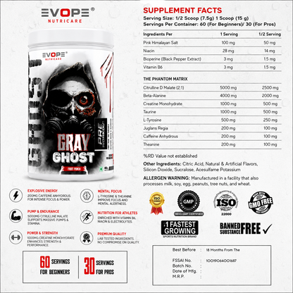 EVOPE Gray Ghost Pre-workout
