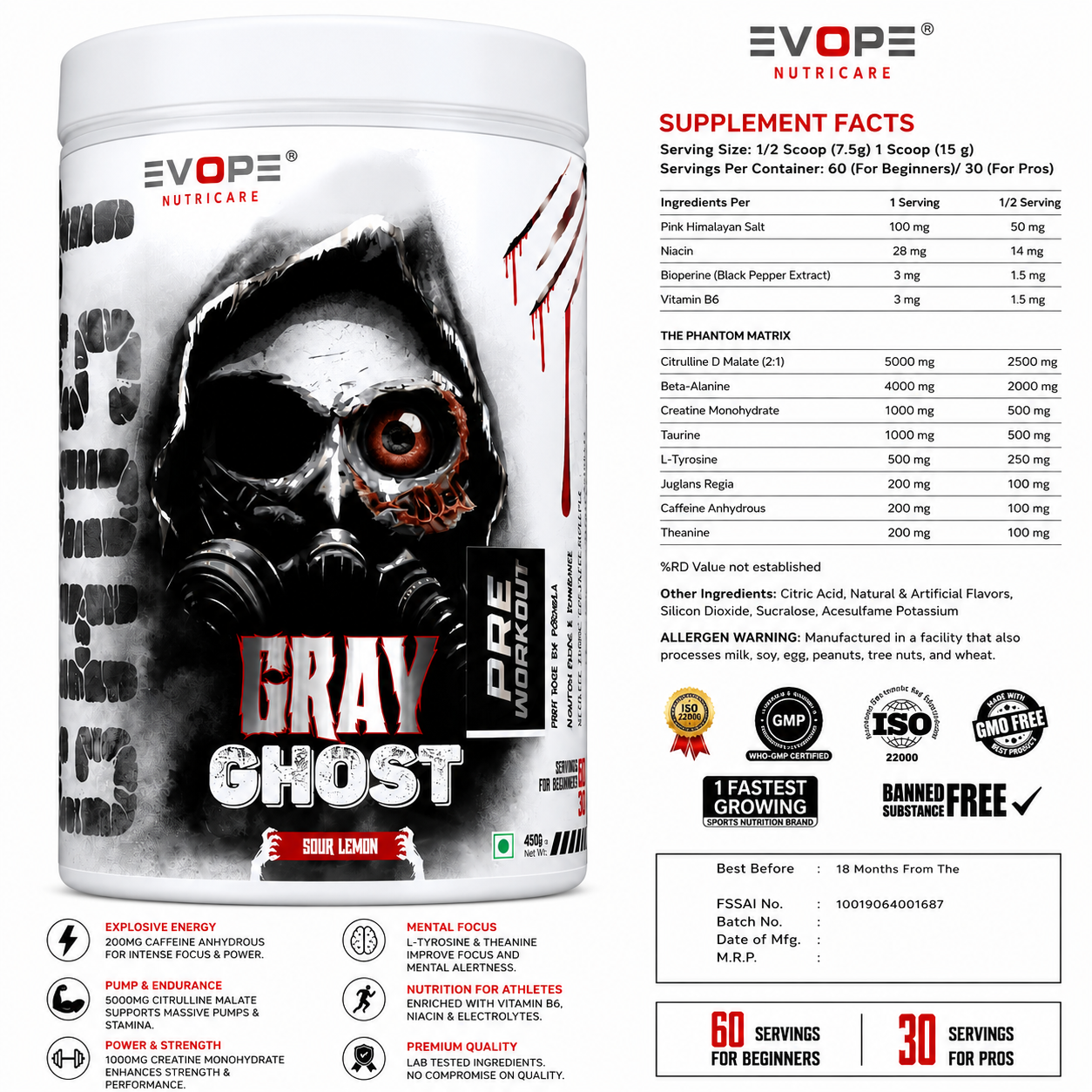 EVOPE Gray Ghost Pre-workout